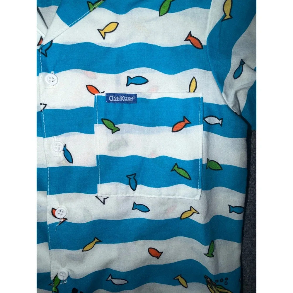 Vintage 80s OshKosh BGosh Scuba Diver Ocean Fish Shirt USA Made Boys Size 10
